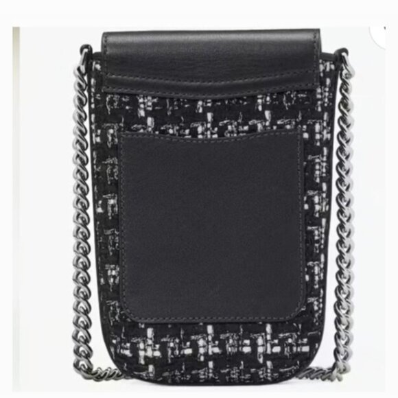 KATE SPADE PHONE/CROSSBODY TWEED/LEATHER MAGNETIC SNAP FLAP CLOSURE - Picture 3 of 6